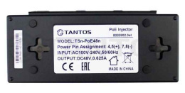 TSn-PoE48n PoE-инжектор для сетей10/100/1000 BaseT.Passive PoE, Вход:100-240В (AC), Выход: 48B