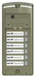 BS-306-6 панель  предназначена для совместной работы с блоком вызова БВД-306